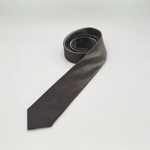 Vintage 60s 70s Wembley Wemlon Skinny Tie MCM Shiny Brown Necktie Business
